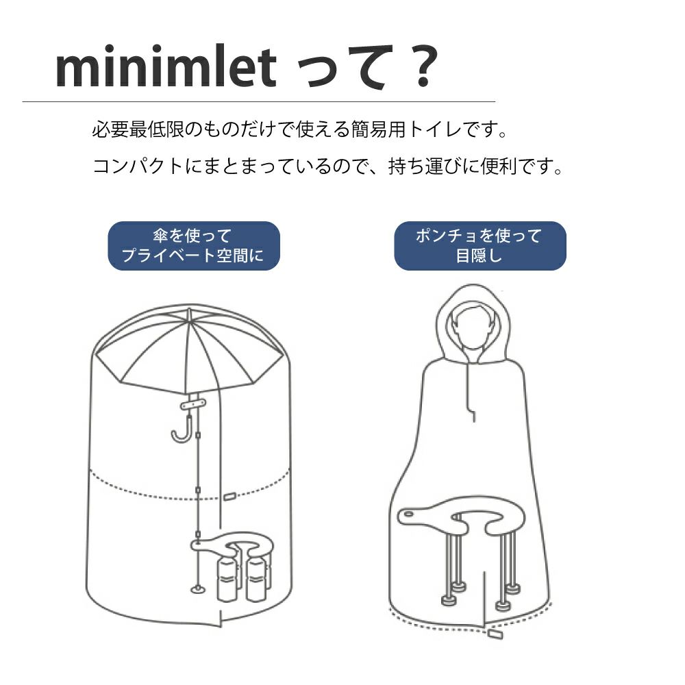 minimLET 簡易トイレ 軽量 コンパクト 簡易テント