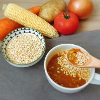 サクッとライス アレルギー対応 野菜カレースープ 単品 調理イメージ